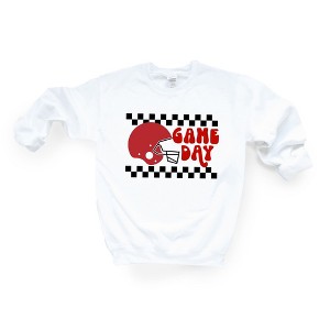 Simply Sage Market Women's Checkered Game Day Gildan Sweatshirt - 1 of 2