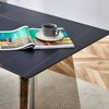 CAVINAS Modern Slab Dining Table with Stainless Steel Butterfly Legs, Rectangle Dining Table for 6, Scratch-Resistant Kitchen Table - 4 of 4