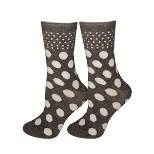 LECHERY Women's Large-Dot Pattern Socks (1 Pair) - One Size, Dark Grey