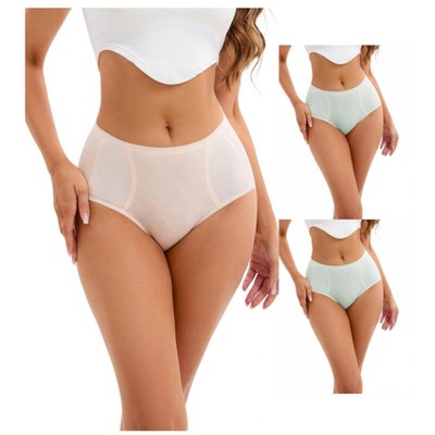 INSPIRE CHIC 3 Packs Women's High-Waisted Underwear Briefs High Elastic Breathable Underpants