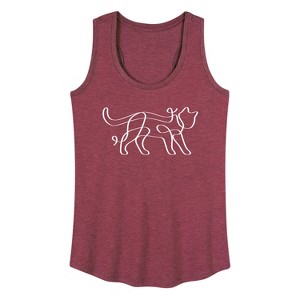 Women's - Instant Message - Ribbon Cat Graphic Racerback Tank - 1 of 4