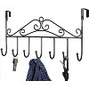 LunaLulinlk Over The Door Hooks,Over The Door Hanger Towel Rack Coat Rack with 7 Hooks, Decorative Hanging Storage Rack Organizers Black - 3 of 4