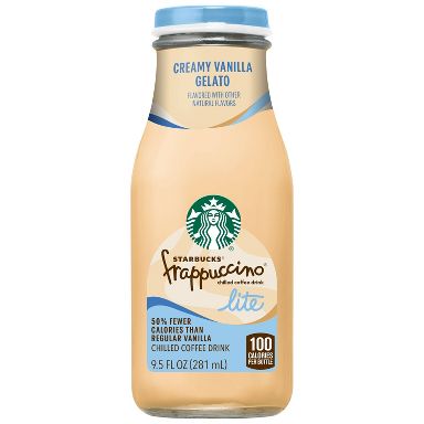 Starbucks Frappuccino Lite Creamy Vanilla Gelato Chilled Coffee Drink - 9.5 fl oz Glass Bottle