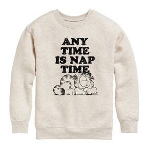 Boys' - Garfield - Nap Sketch Graphic Long Sleeve Fleece Sweatshirt - 1 of 4