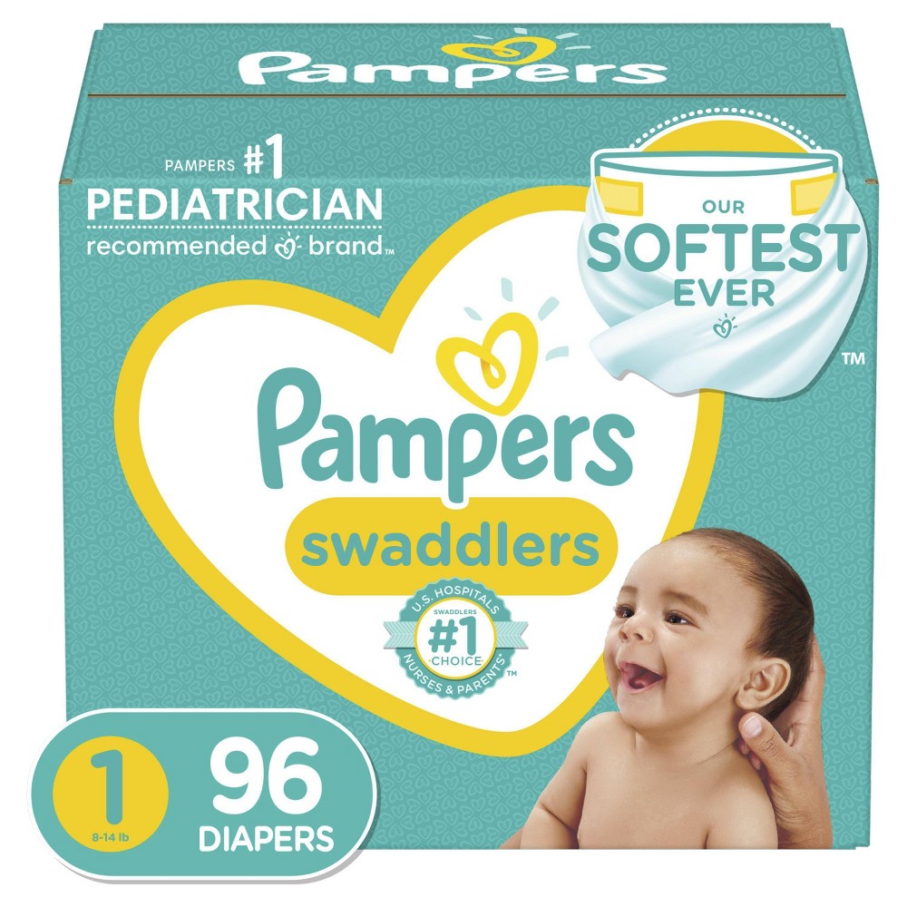 Pampers Swaddlers Disposable Diapers Super Pack - Size 1 (96ct)
