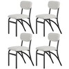 Homhougo 5 Piece Dining Set for Small Spaces, Rectangular Table with Built in Storage Shelf, 4 Luxury Velvet Chairs Black - 2 of 4