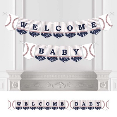 Big Dot of Happiness Batter Up - Baseball - Baby Shower Bunting Banner - Sports Party Decorations - Welcome Baby