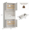 Orieon Tall Storage Cabinet, 70" Kitchen Pantry Cabinet with Doors, Fluted Hutch Cupboard with Shelf & Drawer, Freestanding Pantry - 2 of 4