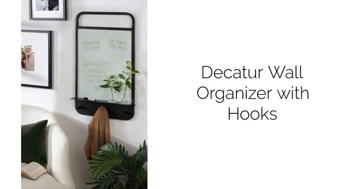 29.92&#34; x 17.91&#34; Decatur Hanging Wall Organizer with Hooks Black - Kate &#38; Laurel All Things Decor, 2 of 9, play video