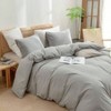 Light Grey Queen Duvet Cover Set, 100 Washed Cotton, Soft Chic,Set of 3 - 2 of 4