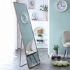 GlasFlength Full Length Mirrors, Wall-Mounted Full-Length Metal Frame Mirror for Bathroom, Bedroom, and Decor, Brown, 19"*1"*63" - 3 of 4