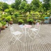 Resenkos 3 Pieces Patio Bistro Set,USA Mosaic Table and Chairs,Folding Outdoor Furniture,Steel, Stone,White, Blue, Red - 3 of 4