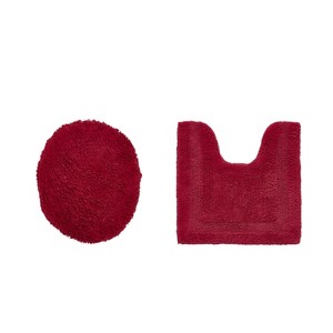 Lux Premium 100% Cotton Tufted Solid Reversible 2 Piece Bath Rug Set – Ultra-Soft, Water-Absorbent, Durable, Machine Washable Bathroom Rug - 1 of 4