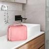Hanging Travel Toiletry Bag for Women, 3-in-1 Vegan Leather Waterproof Large Makeup & Skincare Case, Gift - 4 of 4