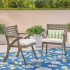 Acacia Wood Outdoor Dining Chairs Set of 2 with Slatted Back, Wooden Patio Armchairs with Water-Resistant Cushions for Garden or Deck-Coolbibila - 2 of 4