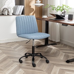 TiramisuBest Blue Polyester Swivel Office Chair: Breathable, Adjustable & Easy Assembly - 1 of 4