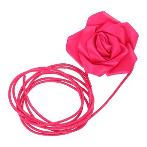 Unique Bargains Satin Rose Flower Adjustable Waist Belt 1 Pc - 1 of 4