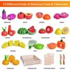 35PCS Wooden Food Kitchen, Pretend Cutting with Tray, Dishes - Great Christmas Birthday Gift - 3 of 4