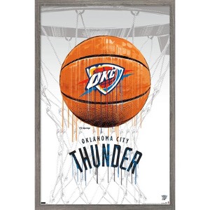Trends International NBA Oklahoma City Thunder - Drip Basketball 21 Framed Wall Poster Prints - 1 of 4