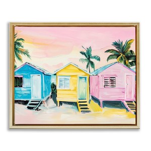 Stupell Industries Pastel Tropical Beach Cabins, 25" x 31" - 1 of 4