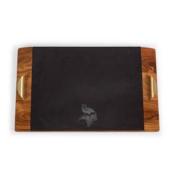 NFL Minnesota Vikings Covina Acacia Wood and Slate Black with Gold Accents Serving Tray