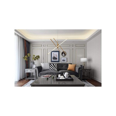 Sonya Polished Gold Aluminum 3-Light LED Pendant