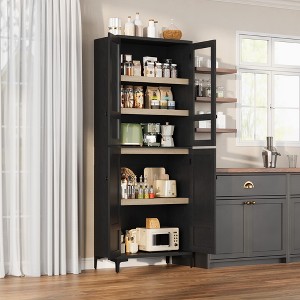 71" Tall Storage Cabinet with 4 Doors, 5-Tier Pantry Cabinet with Adjustable Shelves for Kitchen, Bathroom, or Dining Room Organization - 1 of 4