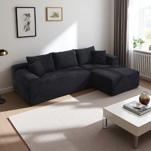 L-Shaped Sectional Sofa with Memory Foam, Left-Facing Oversized Chaise - 1 of 4