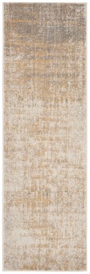 Chic Cream and Gold Synthetic 2'1" x 6' Runner Rug