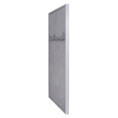Silky Horizon Hand Painted Abstract Canvas with Gray Frame