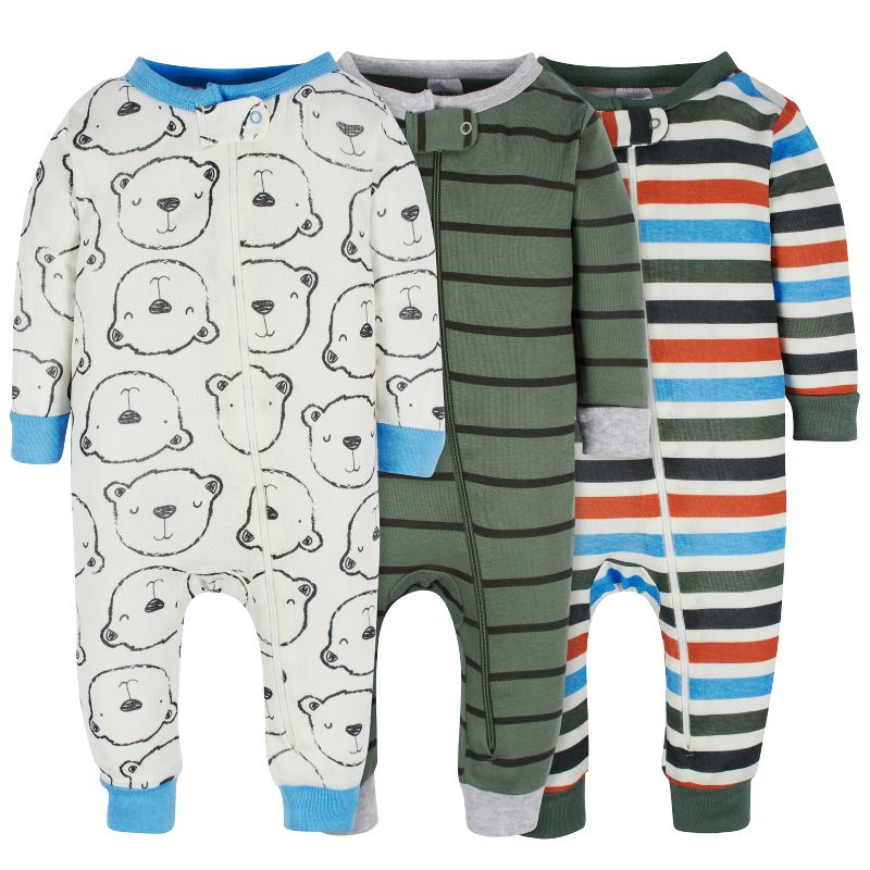 Gerber Baby & Toddler Boys' Snug Fit Footless Pajamas - 3-Pack, 1 of 10