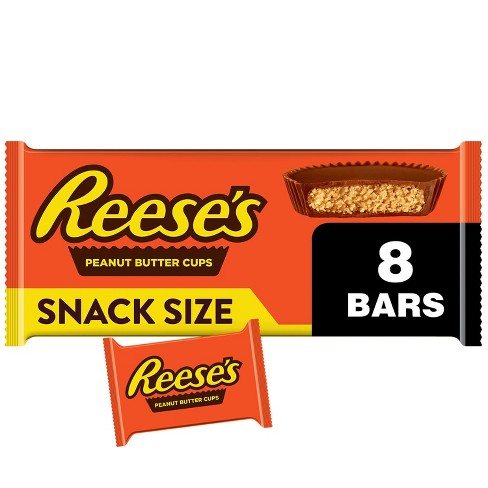 REESE'S Milk Chocolate Peanut Butter Snack Size Cups, Candy Bag, 10.5 oz