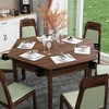 LOVSON Detachable hexagonal tabletop table, suitable for board games and dining, solid wood legs, non-slip game mat, rotating cup holder,vintage brown - 2 of 4