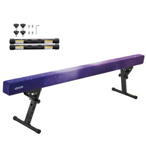 VEVOR Adjustable Balane Beam for Kids, 8FT Gymnastics Beam, High and Low Floor Beams of 5 Adjustable Heights,Professional Gymnastic Equipment,Purple - 1 of 4