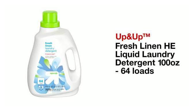 Fresh Linen HE Liquid Laundry Detergent - 100 fl oz - up &#38; up&#8482;, 2 of 5, play video