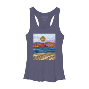 Women's Design By Humans Beach Landscape Stain Glass By Maryedenoa Racerback Tank Top - 1 of 3