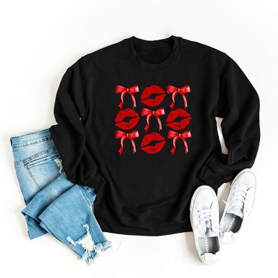 Simply Sage Market Women's Graphic Sweatshirt Lips Coquette Bow Chart