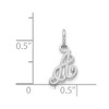 Black Bow Jewelry 14k White Gold, Sadie Collection, Mini Satin Script Initial A Charm - 4 of 4