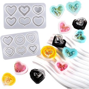 JDICTION 2 Pcs Sparkling Crystal Shaker Mold, Epoxy Resin Mold for DIY Keychain Pendant, Unique Silicone Mold for Creative Gift Crafting - 1 of 4