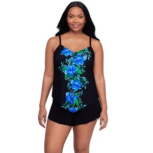 Trimshaper Women's Hank Handkerchief Tankini Swimsuit Top - 1 of 3