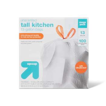 UltraStretch Tall Kitchen Drawstring Trash Bags - Unscented - 13 Gallon - up & up™