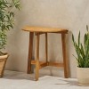 Okak Outdoor Folding Dining Bistro Table Half-Round Side Tables Acacia Wood Patio End Table Outdoor&Indoor for Garden Balcony Yard Pool, Natural - 3 of 4