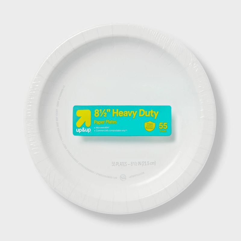 Heavy Duty White Paper Plates 8.5&#34; - 55ct- up &#38; up&#8482;, 1 of 4