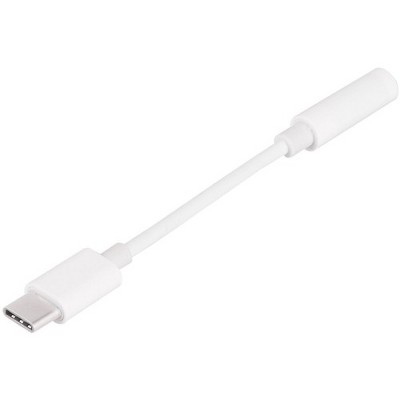 4XEM USB-C Male TO 3.5MM Female Adapter White - Mini-phone/USB Audio Cable for Audio Device, Headphone, Smartphone - First End: 1 x Type C Male USB