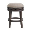 Set of 2 Clara Swivel Counter Height Barstools Dark Brown - Alaterre Furniture: Backless, Nailhead Trim, 360-Degree - 4 of 4