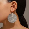 Boho Textured Coin Disc Earrings, Gold Hammered Round Dangle Drop Geometric Jewelry for Women and Girls - 2 of 4