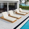 Set of 2 Outdoor Wood Reclining Lounge Chairs with Water-Resistant Cushions, Adjustable Chaise Loungers for Poolside or Backyard-The Pop Home - 2 of 4