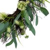 Northlight Olive Leaf and Floral Twig Spring Wreath - 23" - Green and White - image 4 of 4