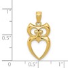 Black Bow Jewelry 14k Yellow Gold Cutout Owl with Heart Pendant, 12mm (7/16 inch) - 3 of 4