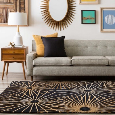 Hauteloom Square Area Rug Black : Target